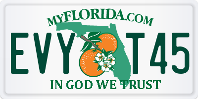 FL license plate EVYT45