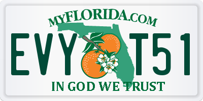 FL license plate EVYT51
