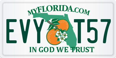 FL license plate EVYT57