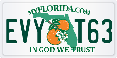 FL license plate EVYT63