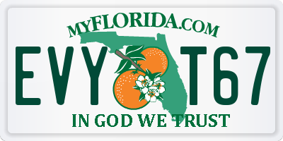 FL license plate EVYT67