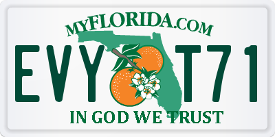 FL license plate EVYT71