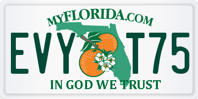 FL license plate EVYT75