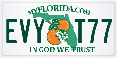 FL license plate EVYT77