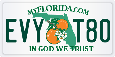 FL license plate EVYT80