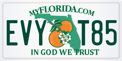 FL license plate EVYT85