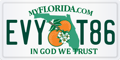 FL license plate EVYT86