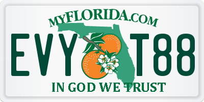FL license plate EVYT88