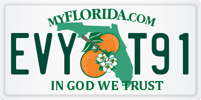 FL license plate EVYT91