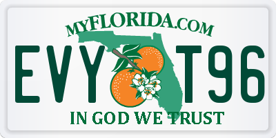 FL license plate EVYT96