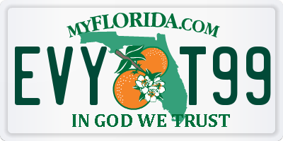 FL license plate EVYT99