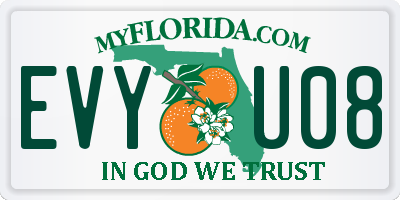 FL license plate EVYU08