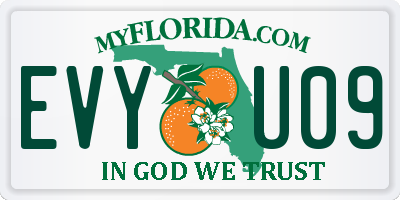 FL license plate EVYU09