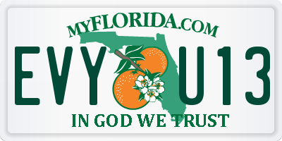 FL license plate EVYU13