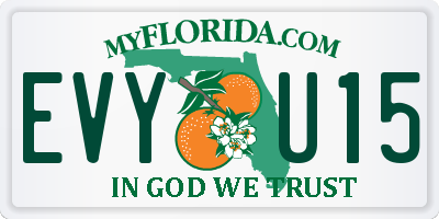 FL license plate EVYU15