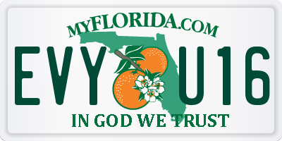FL license plate EVYU16
