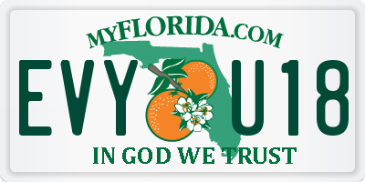 FL license plate EVYU18