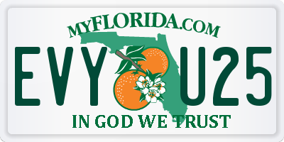 FL license plate EVYU25
