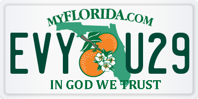 FL license plate EVYU29