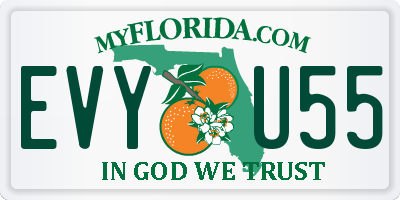 FL license plate EVYU55