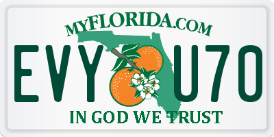 FL license plate EVYU70