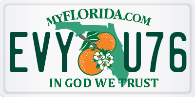 FL license plate EVYU76