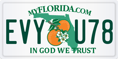 FL license plate EVYU78