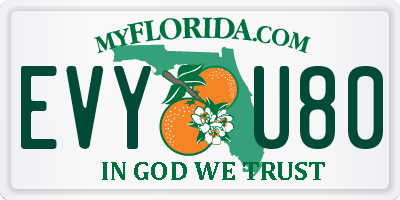 FL license plate EVYU80