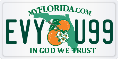 FL license plate EVYU99