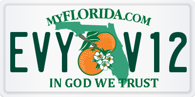 FL license plate EVYV12