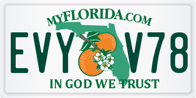 FL license plate EVYV78