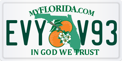 FL license plate EVYV93