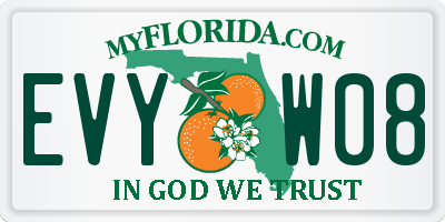 FL license plate EVYW08