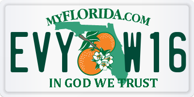 FL license plate EVYW16