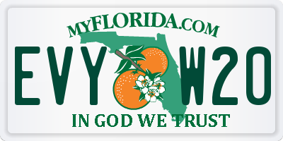 FL license plate EVYW20