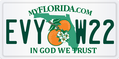 FL license plate EVYW22