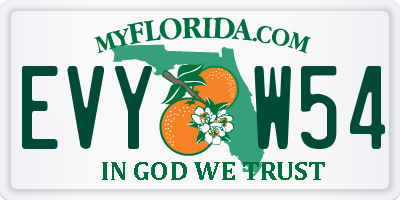 FL license plate EVYW54