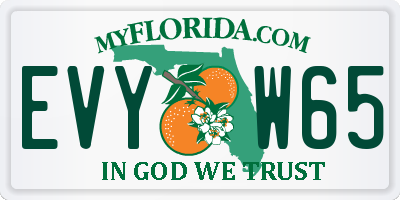 FL license plate EVYW65