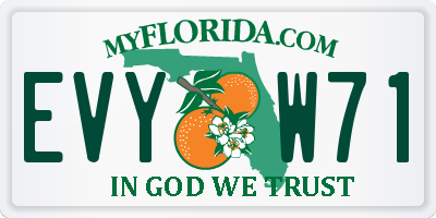 FL license plate EVYW71