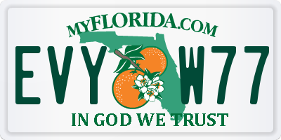 FL license plate EVYW77