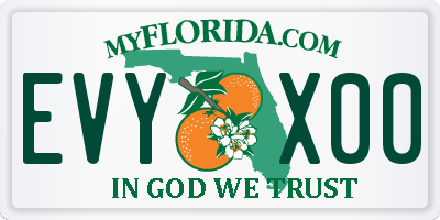 FL license plate EVYX00