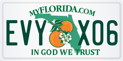 FL license plate EVYX06