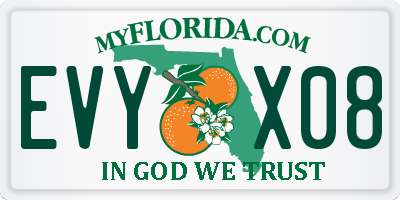 FL license plate EVYX08