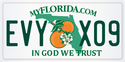 FL license plate EVYX09