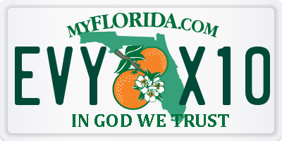 FL license plate EVYX10