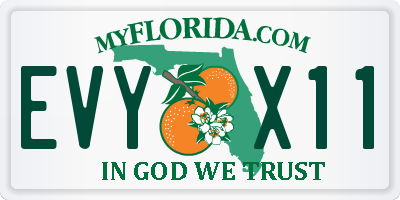 FL license plate EVYX11