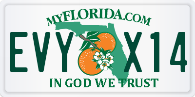 FL license plate EVYX14