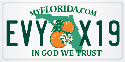 FL license plate EVYX19