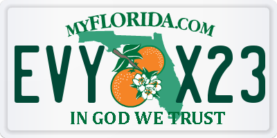 FL license plate EVYX23