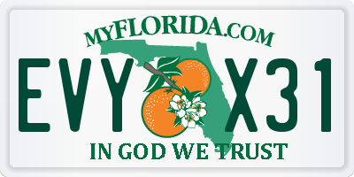 FL license plate EVYX31